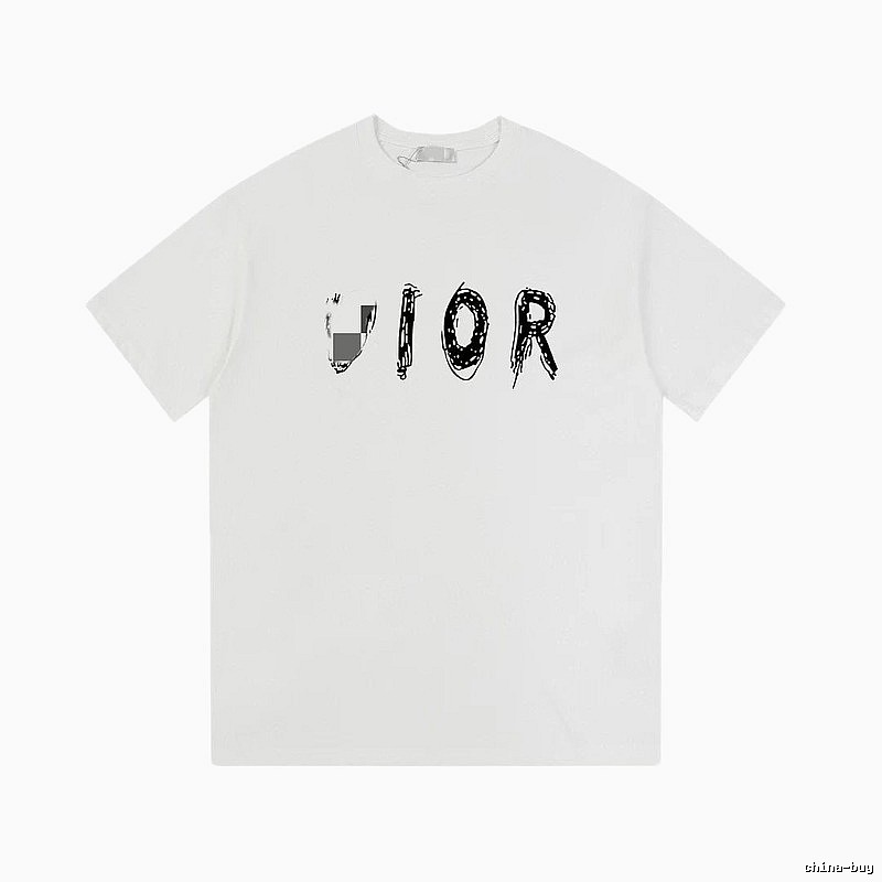 Dior Graffiti Street Style White Short-sleeve T-shirt