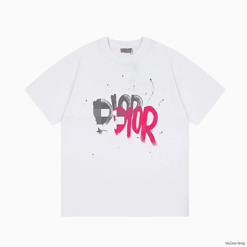 Dior Graffiti Street Style White Short-Sleeve T-Shirt