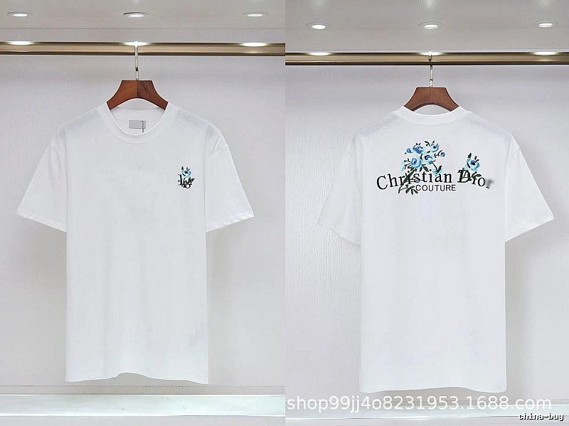 Dior Haute Couture Embroidered Floral-style White T-shirt