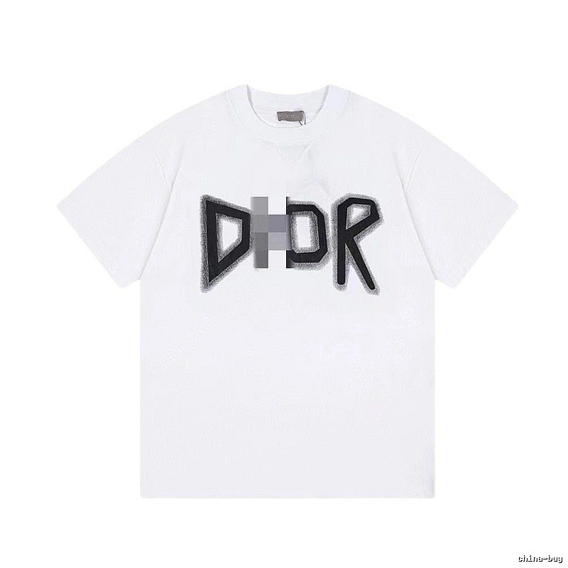 Dior Letter Print Trendy Style White T-Shirt