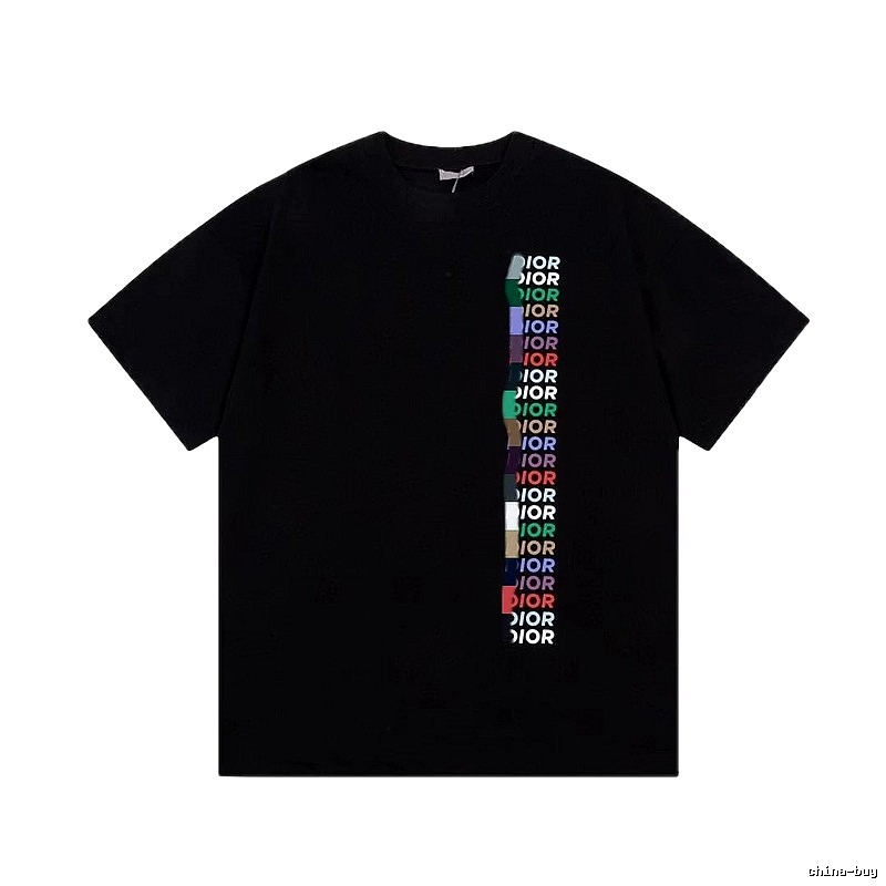 Dior Trendy Black T-Shirt with Colorful Letters