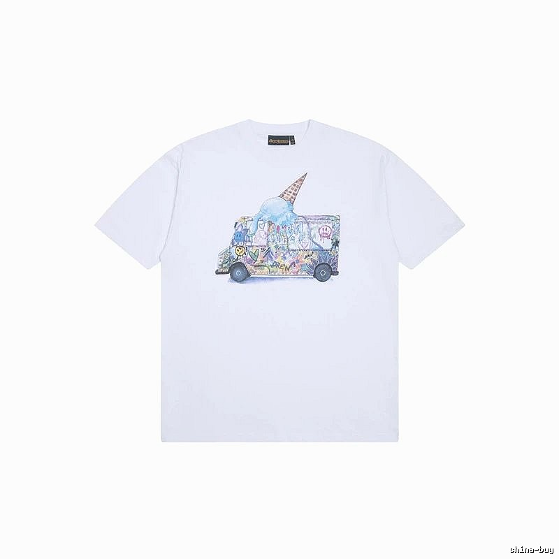 DREW Graffiti Ice Cream Truck Street Style White T-shirt