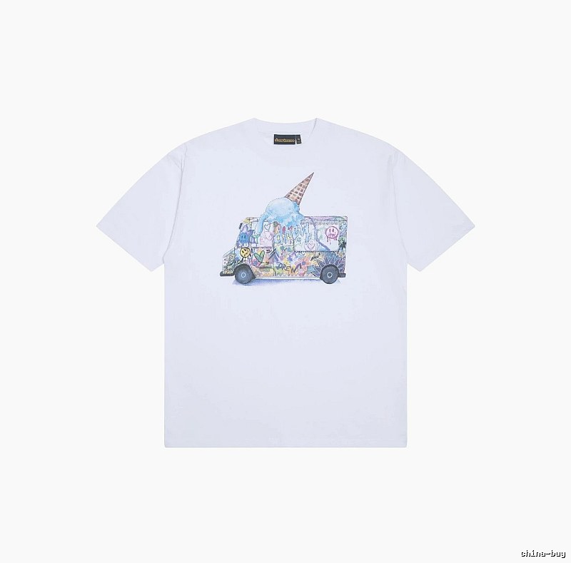 DREW Graffiti Style Ice Cream Truck White Short Sleeve T-shirt