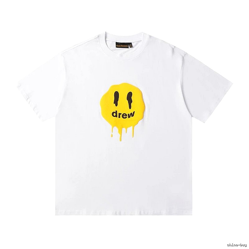 DREW Melted Smiley Streetwear White Short Sleeve T-shirt