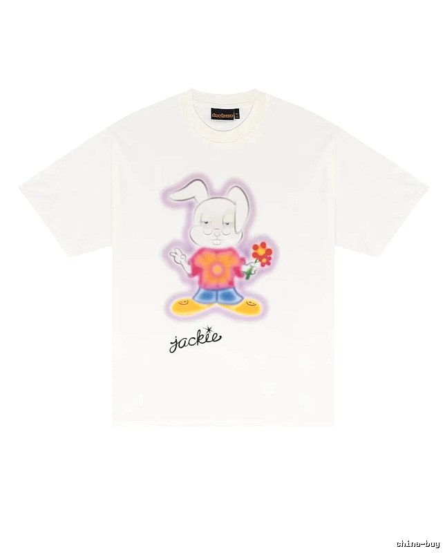 DREW Rabbit Graffiti Cool Trendy Off-white T-shirt