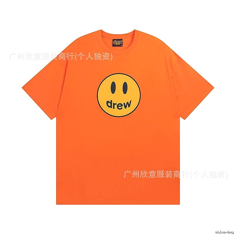 DREW Smiley Series Street Style Orange Short Sleeve T-shirt