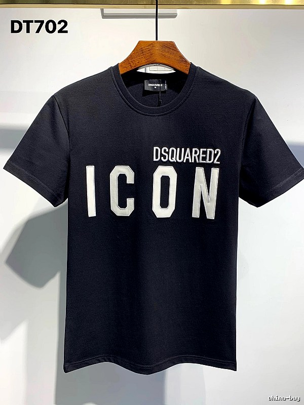 DSQ ICON Trendy Streetwear Style Black Short-sleeve T-shirt
