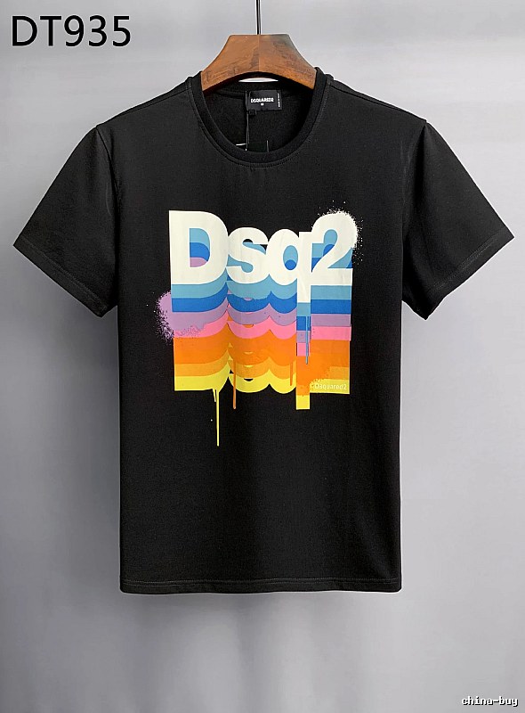 DSQ2 Color Gradient Street Style Black T-Shirt