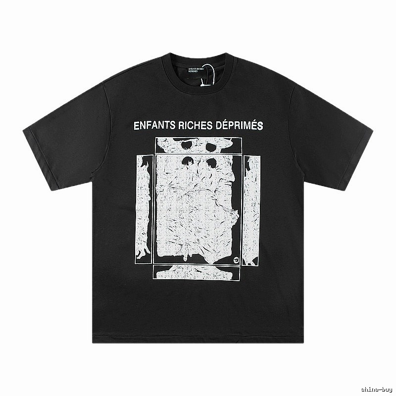 ERD Portrait Print Dark Style Black T-shirt