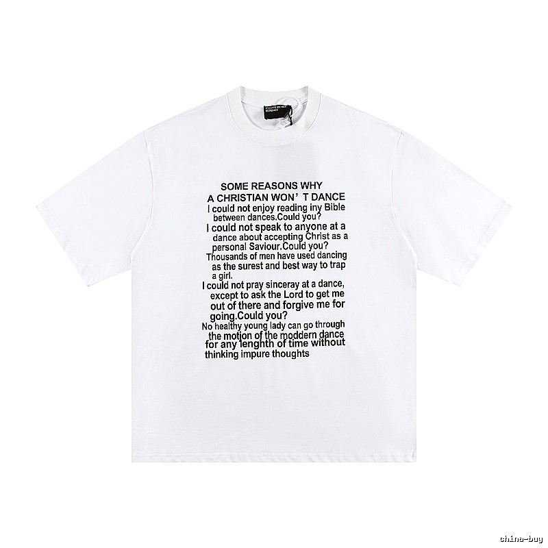 ERD Slogan Print Street Style White T-Shirt
