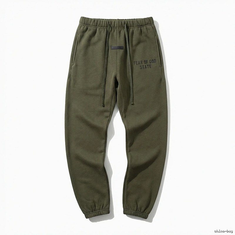 ESSENTIALS casual style olive green sweatpants