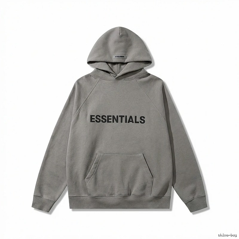 ESSENTIALS minimalist gray hoodie