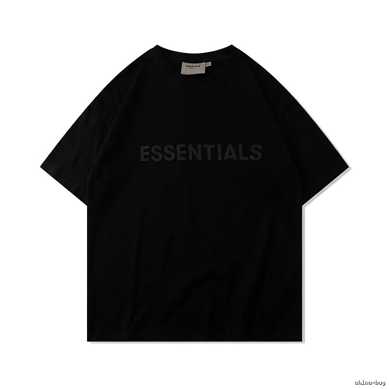 ESSENTIALS minimalist style black short-sleeve