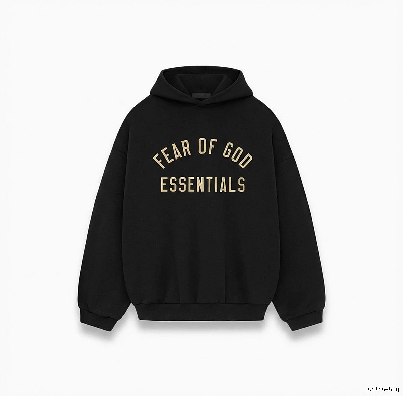 ESSENTIALS minimalist style black sweatshirt