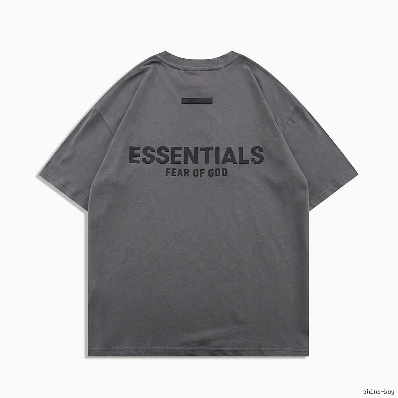 ESSENTIALS Simple Grey Short-sleeve Shirt