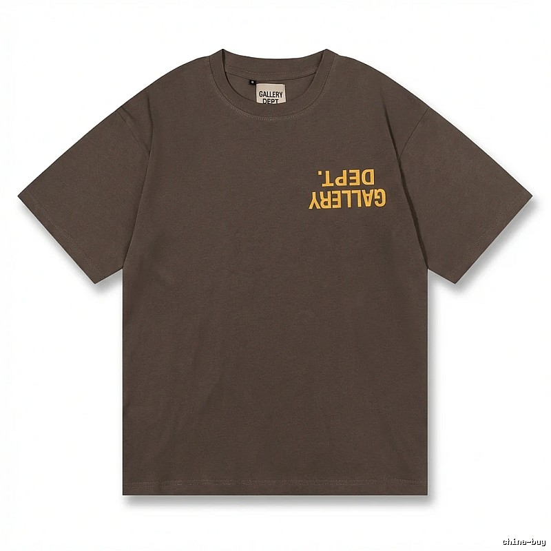 Gallery Dept Retro Style Dark Coffee T-shirt