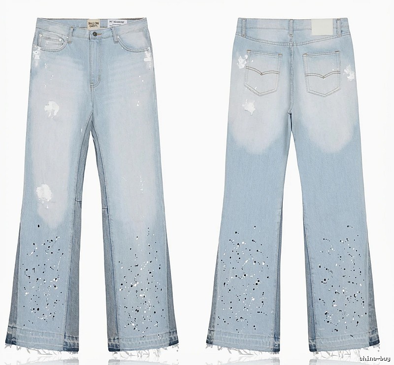 Gallery Dept Ripped Denim Blue Long Pants