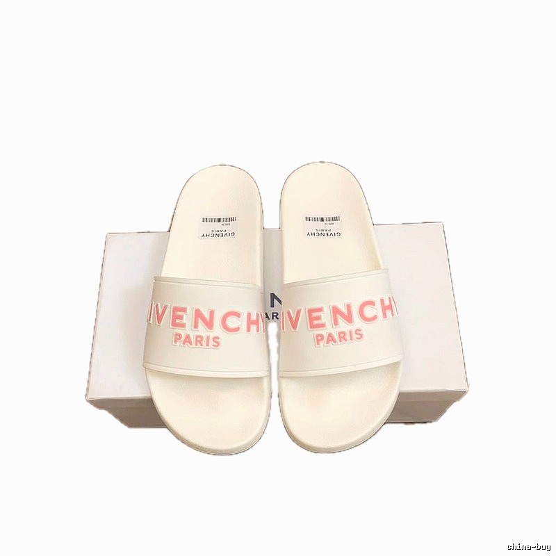 Givenchy Letter Print Casual Style White Slippers