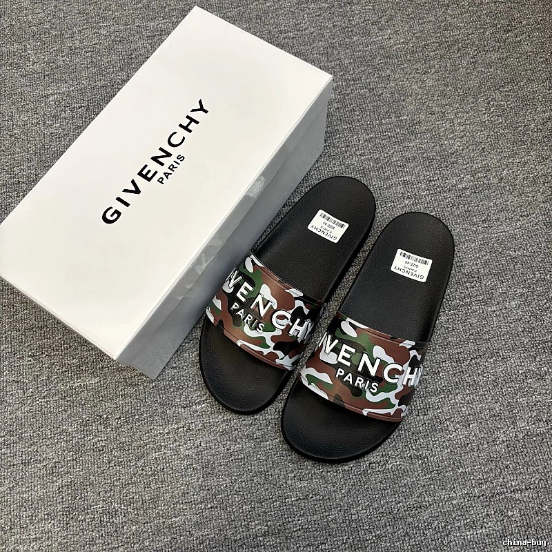 Givenchy Letter Print Trendy Cool Camouflage Slides