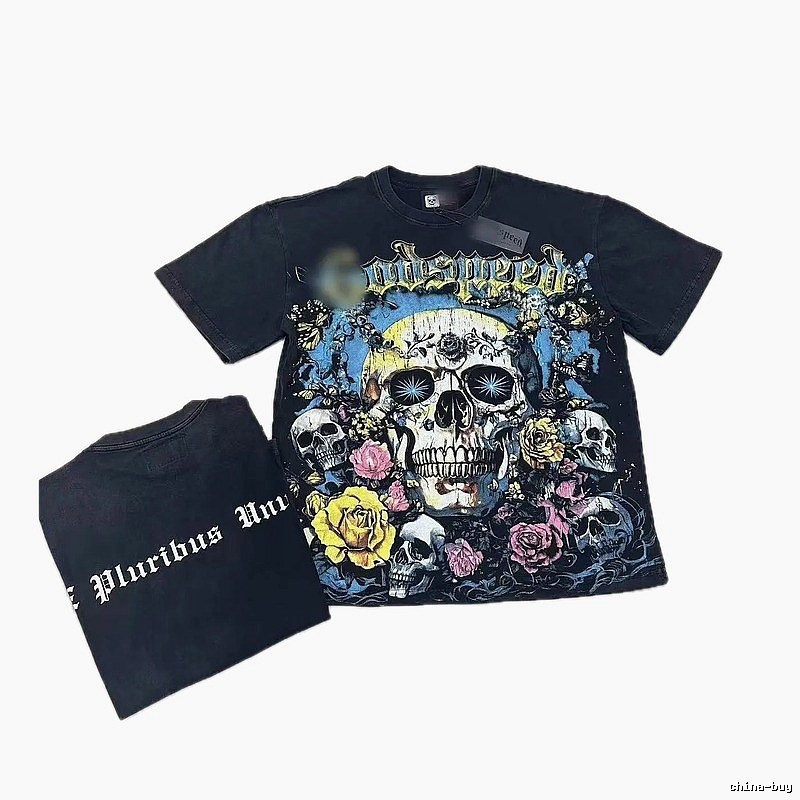 Godspeed Gothic Skull Rose Black T-Shirt
