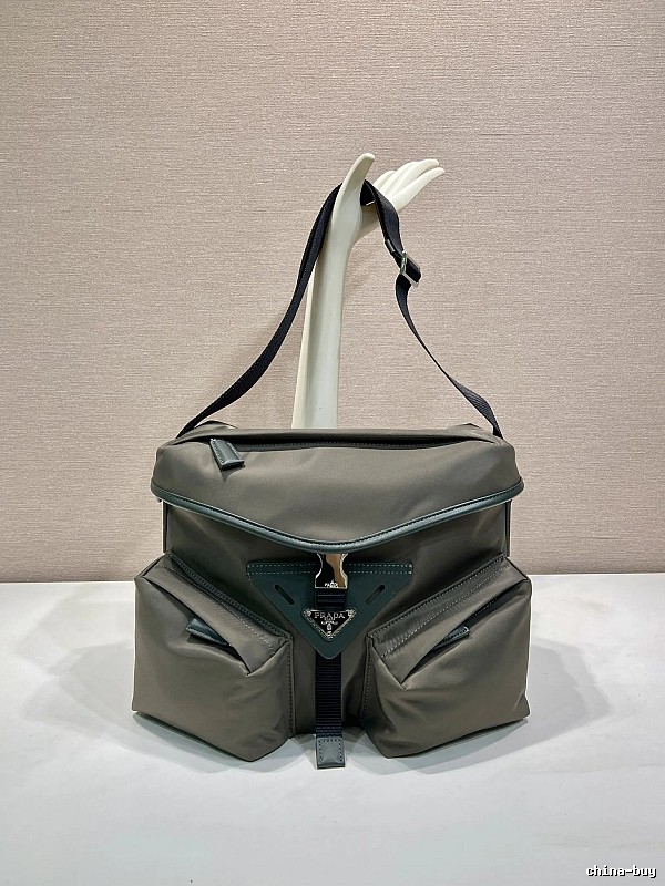 Gray Geometric Shoulder Bag Prada Shoulder Bag for Daily Rotation
