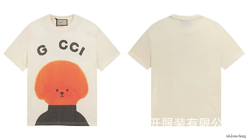 Gucci Bear Print Casual Off-white Short-Sleeve T-Shirt