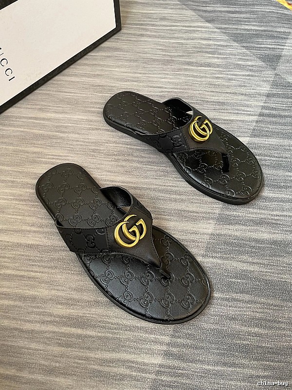 Gucci Double G Casual Style Black Flip-Flops