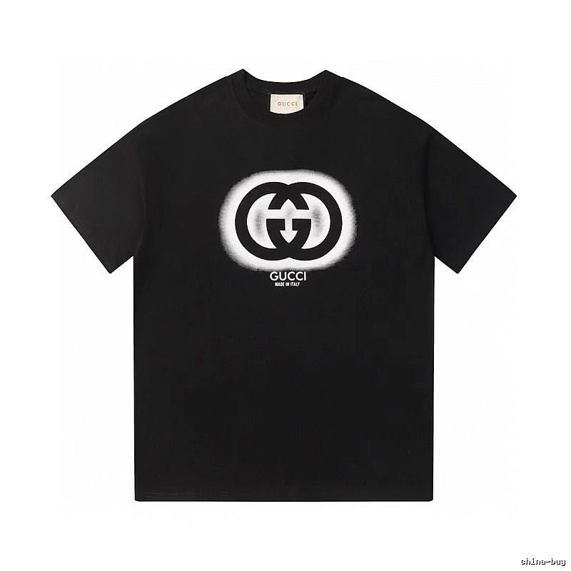 Gucci Double G Print Vintage Style Black T-Shirt