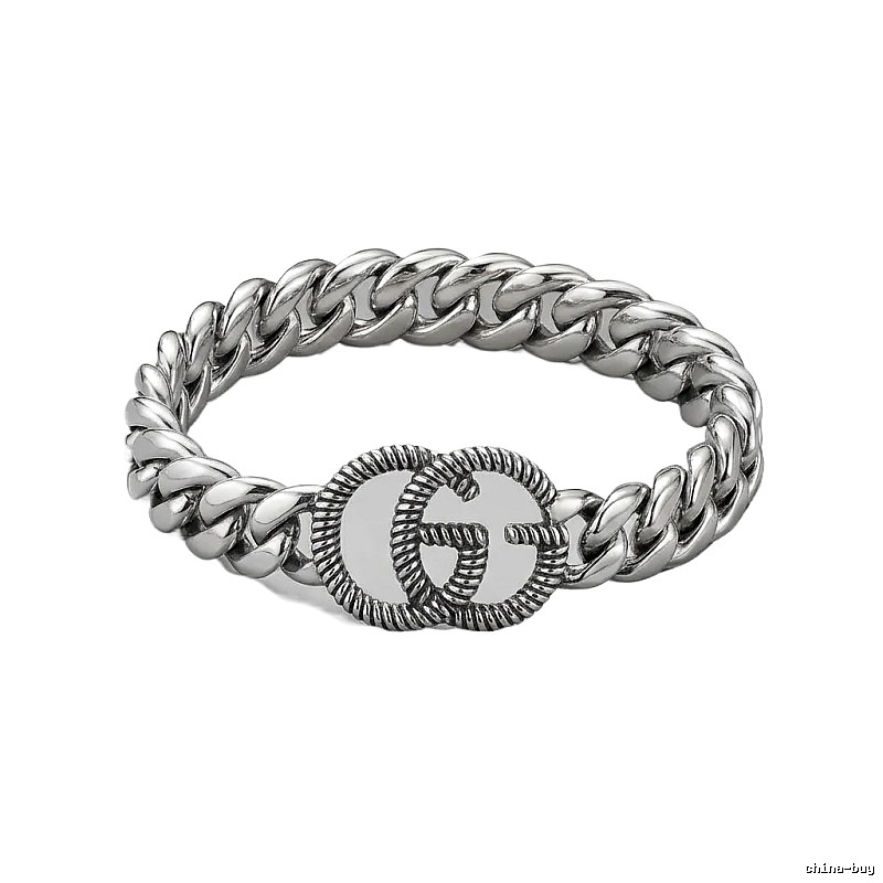 Gucci Double G Retro Style Silver Bracelet
