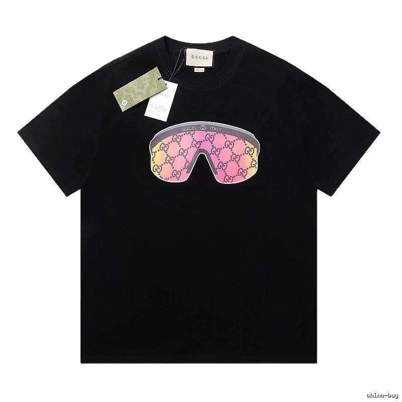 Gucci-printed fashionable black T-shirt