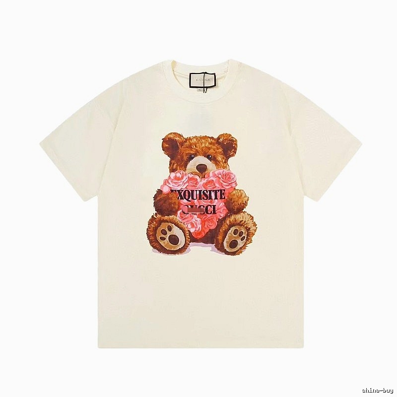 Gucci Teddy Bear Print Casual Off-white T-shirt
