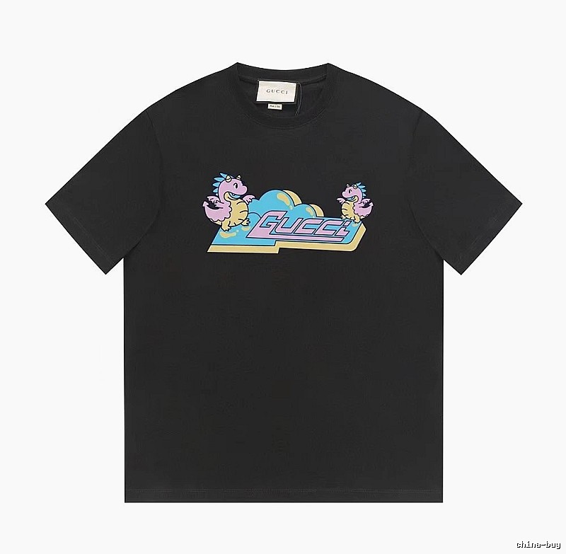 Gucci Year of the Dragon Collection Cartoon Style Black T-Shirt