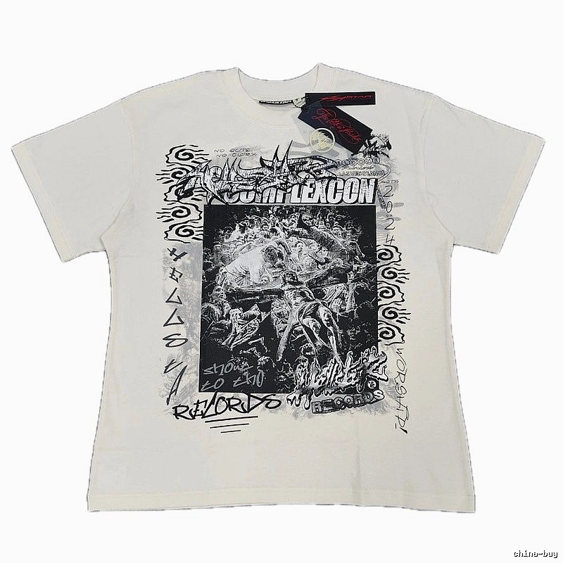 Hellstar Co-branded Graffiti Street Style Off-white T-shirt