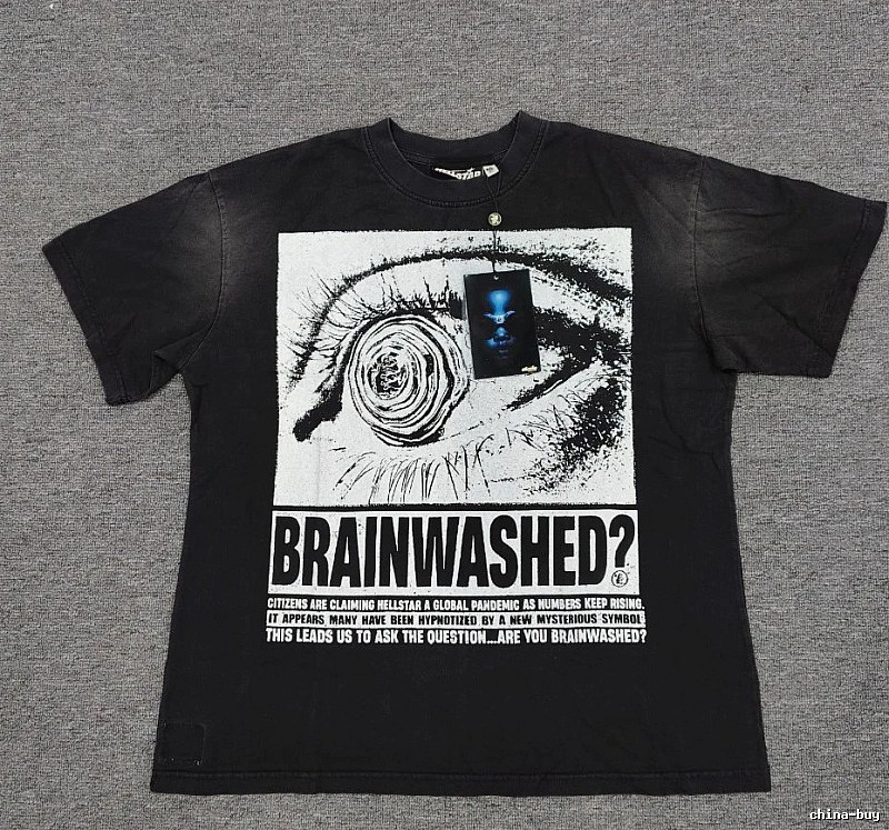 Hellstar Eye Print Street Style Black T-shirt