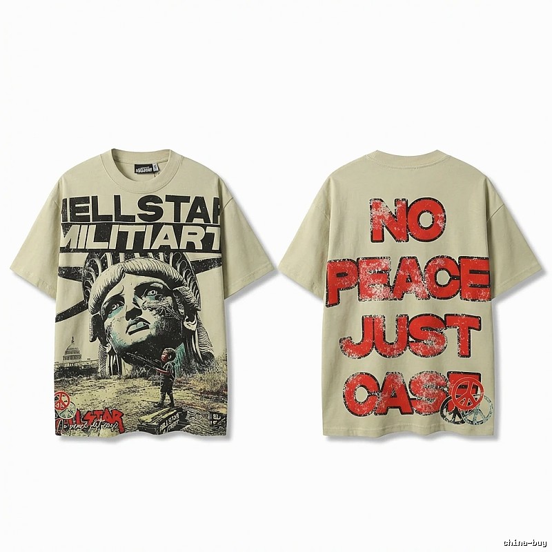 Hellstar retro-style beige T-shirt