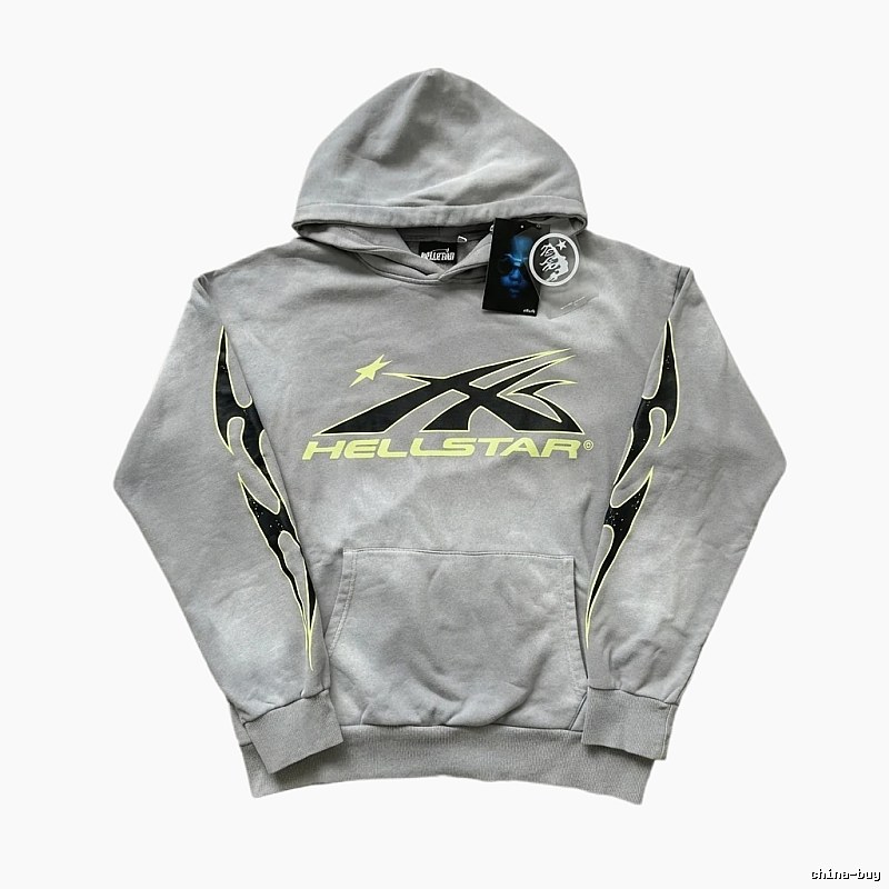 Hellstar trendy and cool style grey hoodie