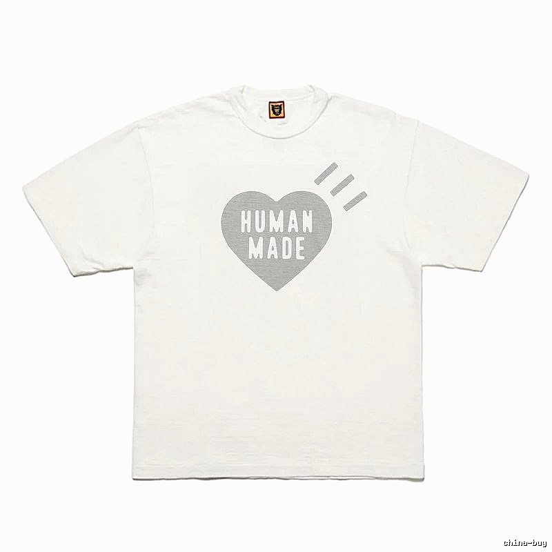 Human Made Statement Heart logo T-shirt Black Green Human for Easy Pairing