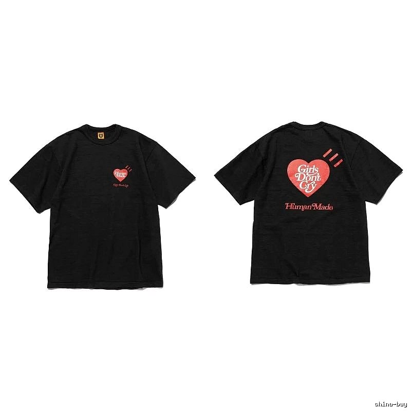 Human Made Summer Heart logo T-shirt Black Green Human with Bold Graphic