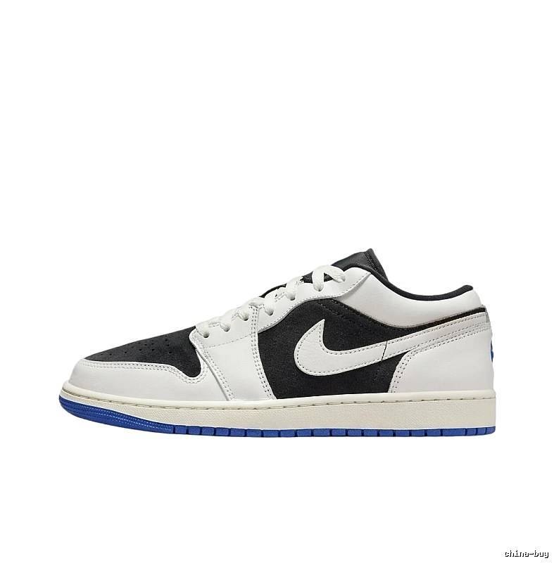 Jordan AJ1 black-white-blue sports shoes