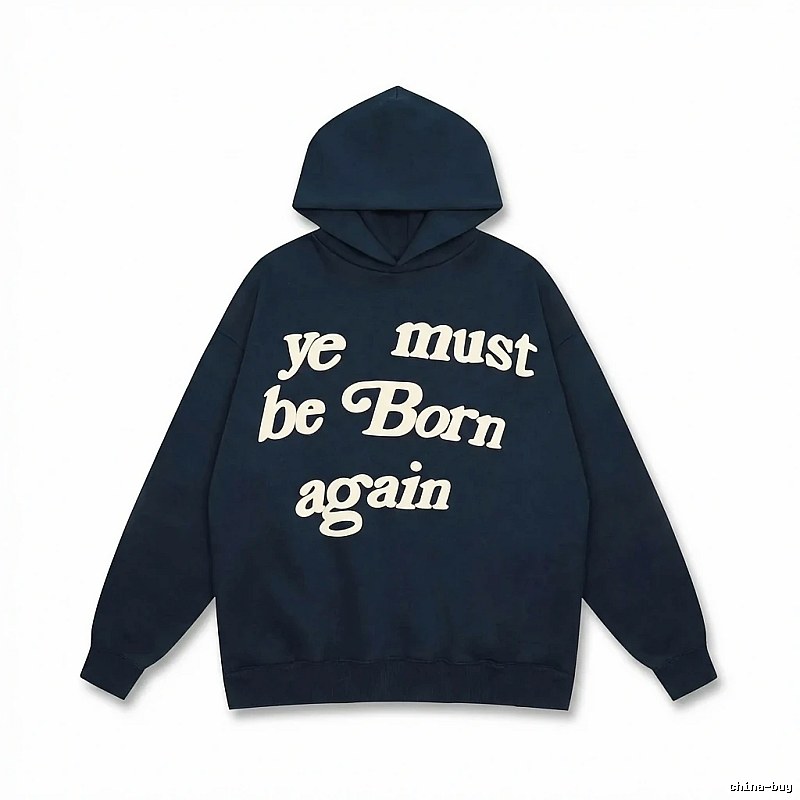 Kanye retro-style navy blue sweatshirt