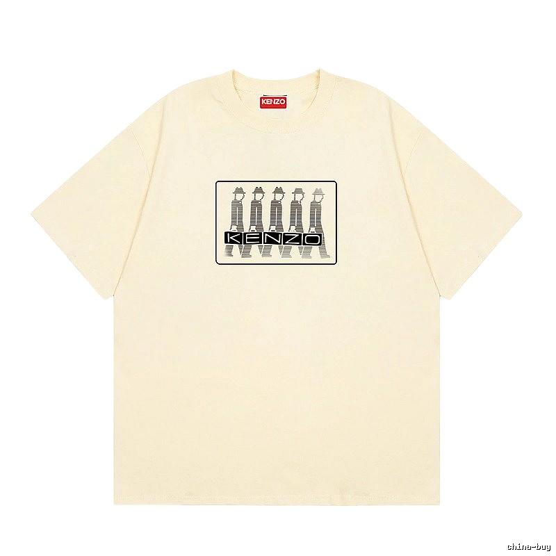 KENZO Character Print Casual Style Beige T-shirt