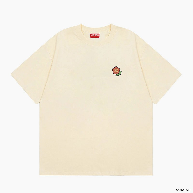 KENZO Embroidered Little Flower Casual Style Off-white T-shirt