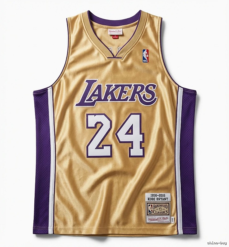 Kobe Lakers retro gold and purple jersey