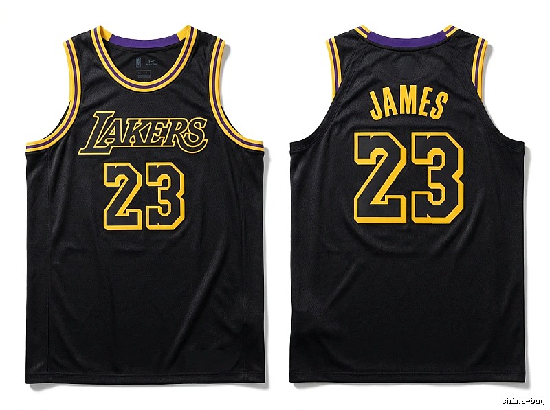 LBJ's No. 23 black jersey of the Lakers.