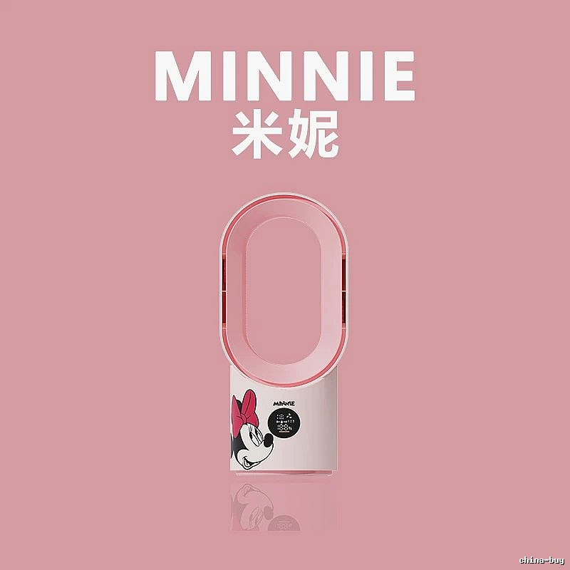 Lotso Office Fan Misting Bladeless Fan Minnie Character Misting Bladeless Smart Control Oscillation Digital Display Long Runtime Two Mist Levels