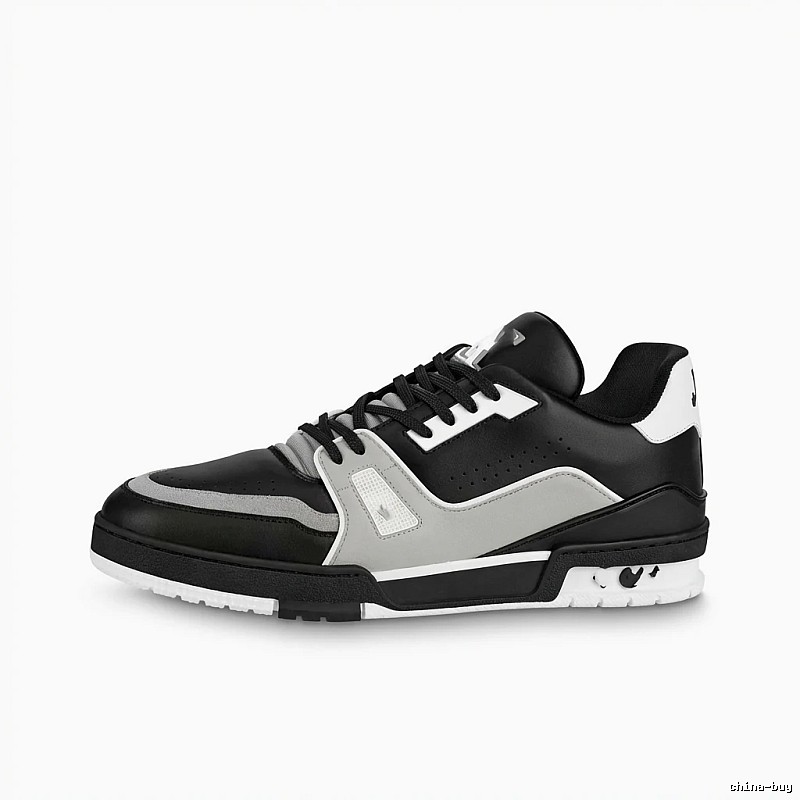 Louis Vuitton black, white and grey sporty style sneakers