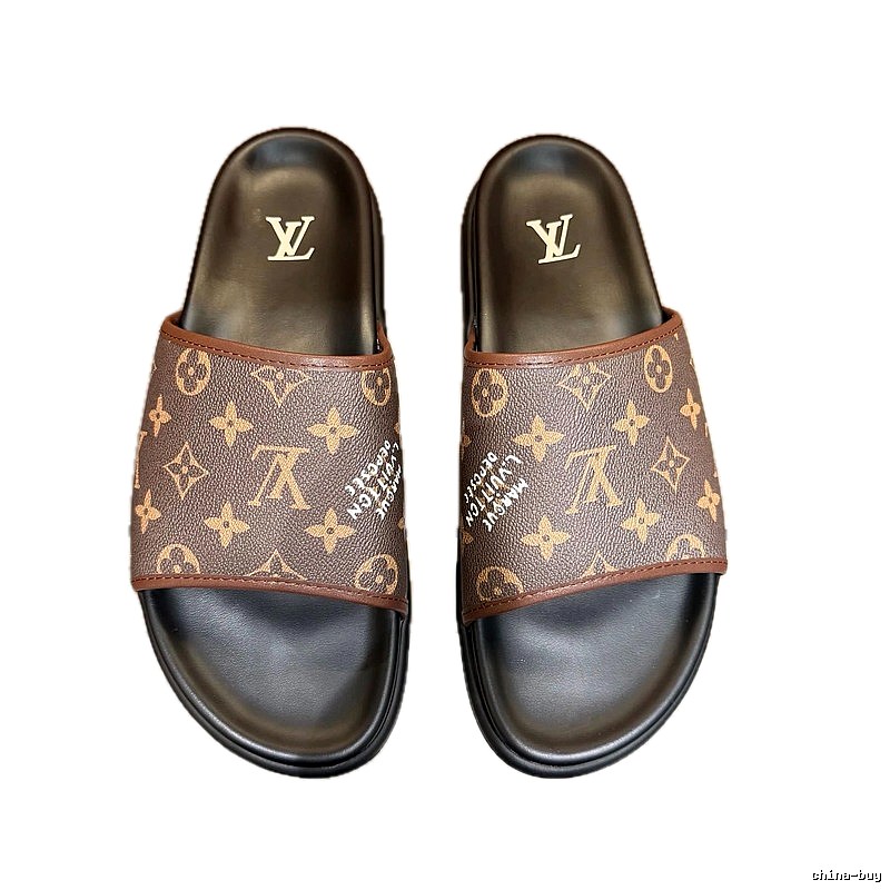 Louis Vuitton Classic Monogram Vintage-style Brown Slide Sandals