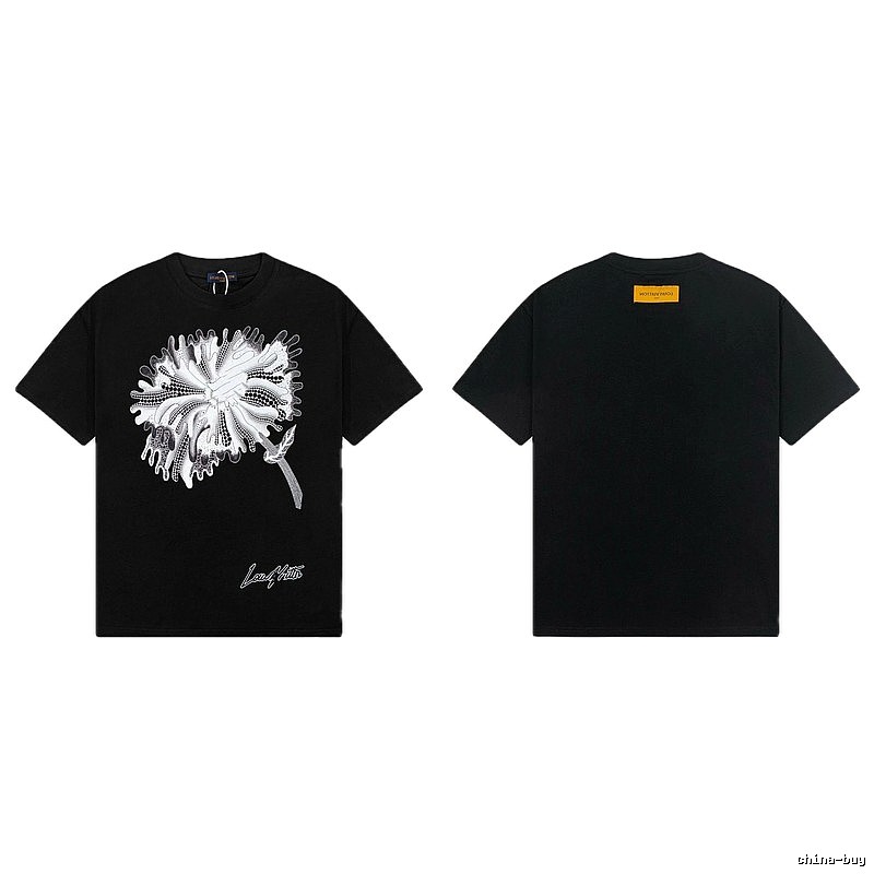 Louis Vuitton Dandelion Print Trendy Black T-Shirt