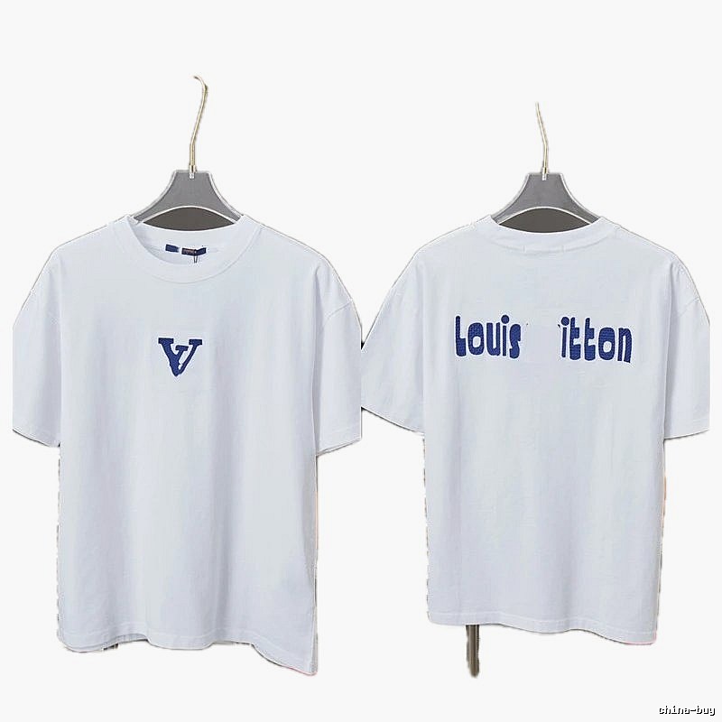 Louis Vuitton Embroidered Trendy Style White Short-sleeve T-shirt