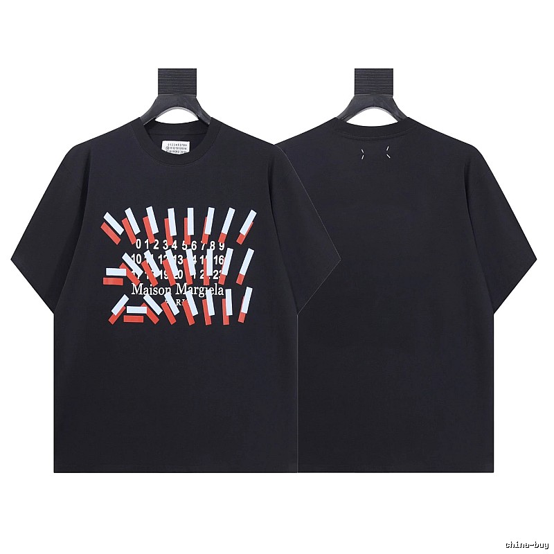 Maison Margiela Digital Printed Streetwear Black T-Shirt